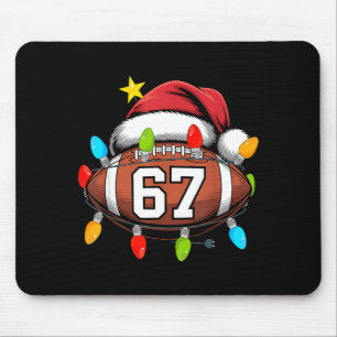 Tapis De Souris Noël 67 Mème Football Chapeau de Père Noël Drôle X