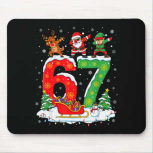 Tapis De Souris Noël 67 Six Sept Mème Gen Alpha Renne San