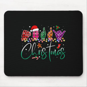 Tapis De Souris Noël Asl Buffalo à carreaux Professeur Langue des