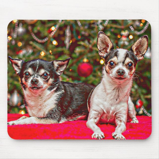 Tapis De Souris Noël au Chihuahua (Devant)