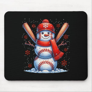 Tapis De Souris Noël Baseball Snowman Boys Baseball Noël