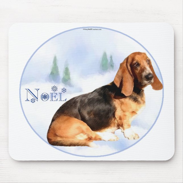 Tapis De Souris Noel Basset Hound Mousepad (Devant)