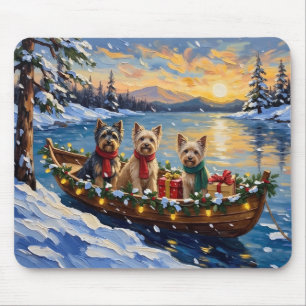 Tapis De Souris Noël Bateau de vacances Terrier Tibétain