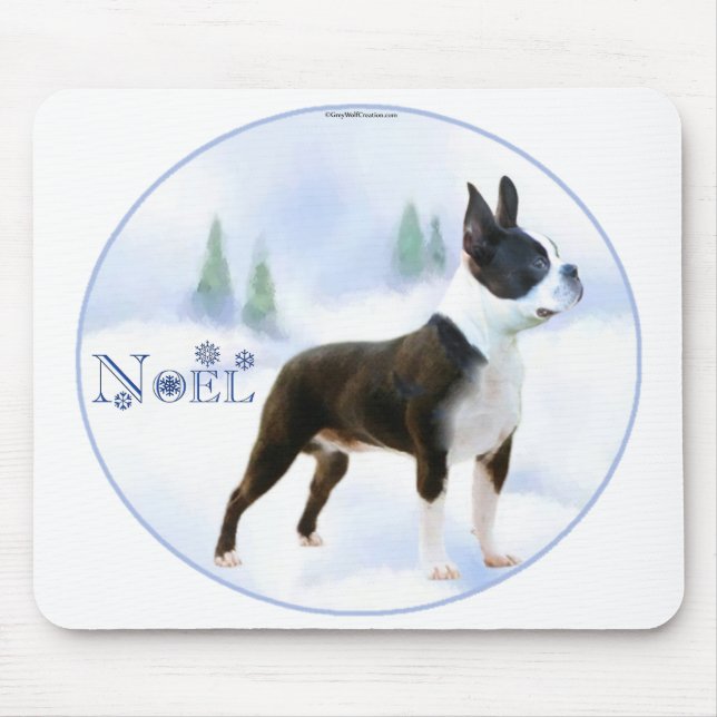 Tapis De Souris Noel Boston Terrier Mousepad (Devant)
