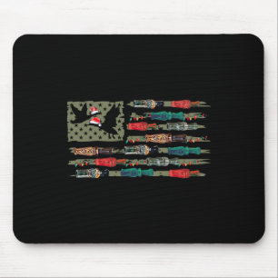 Tapis De Souris Noël Canard d'appel Drapeau Noël Mallard Canard de