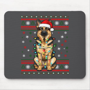 Tapis De Souris Noël Chien, Lumières de Noël Berger Allemand Ug