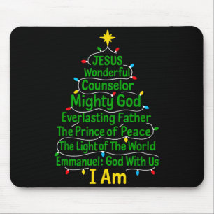Tapis De Souris Noël chrétien Jésus Bible Noms Arbre de Noël Sh
