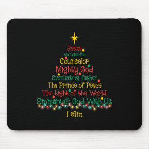 Tapis De Souris Noël chrétien Jésus Bible Noms Noël Arbre Sh
