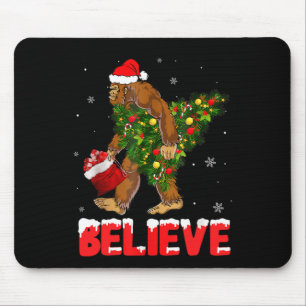 Tapis De Souris Noël Croit Bigfoot Funny Arbre De Noël Pour Hommes