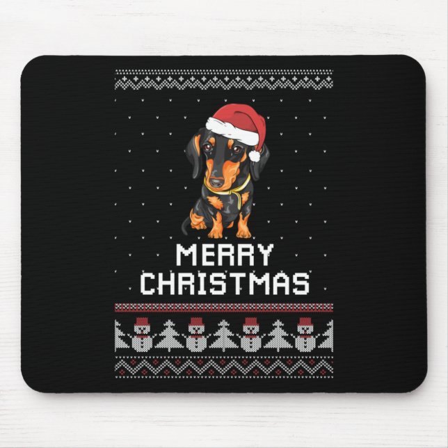 Tapis De Souris Noël Dachshund (Devant)