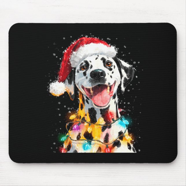 Tapis De Souris Noël Dalmatien Femme Manches Longues  (Devant)