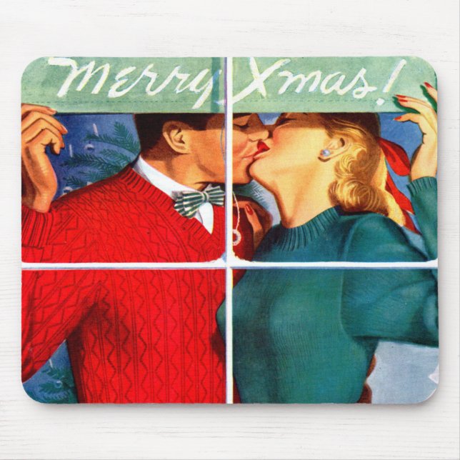 Tapis De Souris Noël de baiser (Devant)