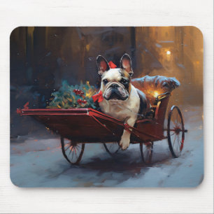 Tapis De Souris Noël de la saison festive de Bouledogue français