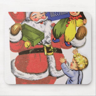 Tapis De Souris Noël de père, carte de Noël victorienne