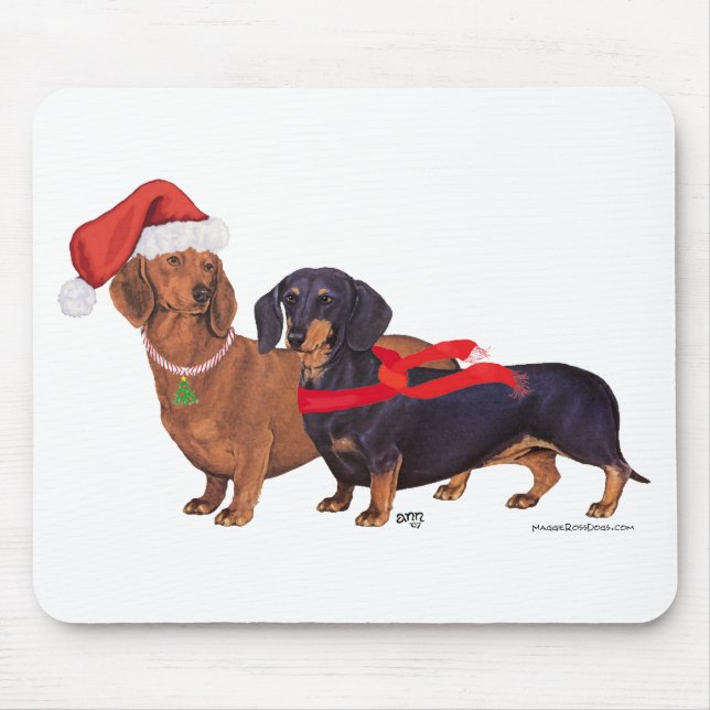 Tapis De Souris Noël des Dachshunds (Devant)