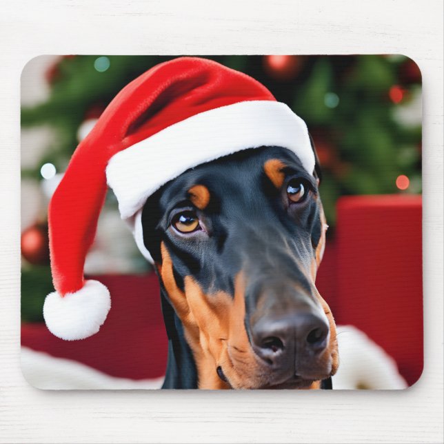 Tapis De Souris Noël Doberman (Devant)