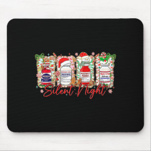 Tapis De Souris Noël drôle infirmière nuit silencieuse humour médi