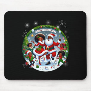 Tapis De Souris Noël Drôle Melanated Père Noël Et Mme Claus Danc