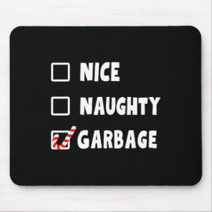 Tapis De Souris Noël drôle Nice Naughty Garbage Trump Soutien