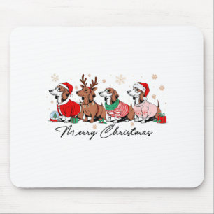 Tapis De Souris Noël Drôle Weenie Chien Dachshund Mignon Joyeux Xm