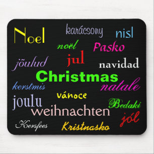 Tapis De Souris Noël Du Monde Entier En Noir I