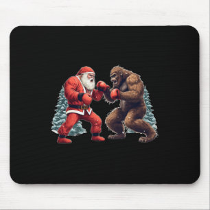 Tapis De Souris Noël du Père Noël Boxe de Bigfoot Sasquatch