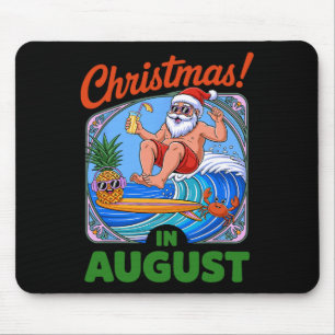 Tapis De Souris Noël en août Vacances d'été Drôle de Père Noël