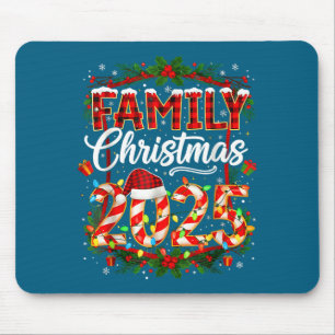 Tapis De Souris Noël en famille 2025 Lumières de Noël Pyjama Père
