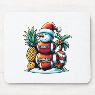 Tapis De Souris Noël en juillet Été Pied de neige drôle de Noël
