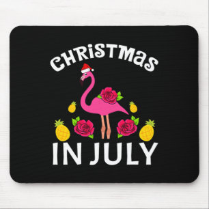 Tapis De Souris Noël en juillet Flamingo Hawaïen Eté Plage V