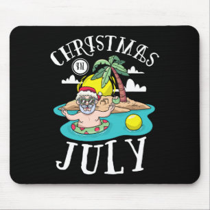 Tapis De Souris Noël en juillet Funny Santa pour Noël d'été
