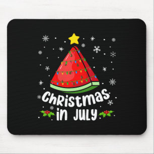 Tapis De Souris Noël en Juillet Pastèque Drôle Eté Plage Xm