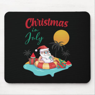Tapis De Souris Noël En Juillet Pastèque Xmas Palmier Été Hommes