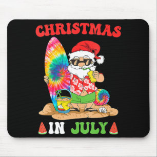 Tapis De Souris Noël En Juillet Père Noël Tie Dye Surf D'Été Surfi