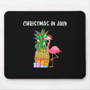 Tapis De Souris Noël en Juillet Pinède de Noël Flamant Rose San