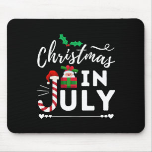 Tapis De Souris Noël en juillet Plage Été Chapeau de Père Noël Cad