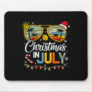 Tapis De Souris Noël en juillet Santa Hat Lunettes de soleil été V