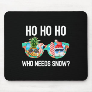 Tapis De Souris Noël en Juillet Surfant Drôle de Père Noël Eté Pla
