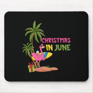 Tapis De Souris Noël En Juin Flamant rose Noël Vacances D'Été