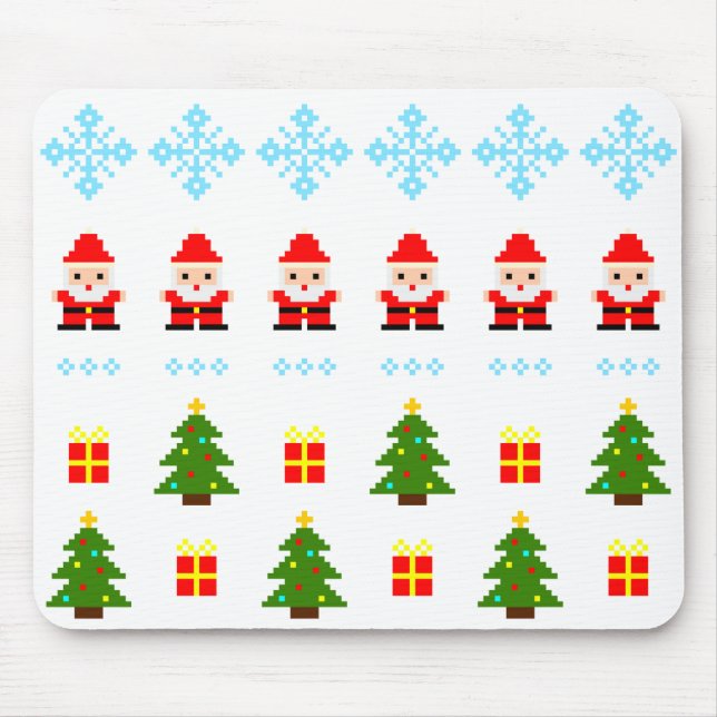 Tapis De Souris Noël en pixel art (Devant)