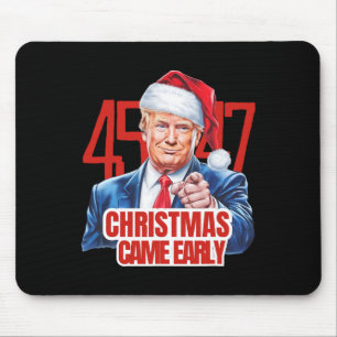 Tapis De Souris Noël est arrivé tôt drôle Donald Trump Père Noël C