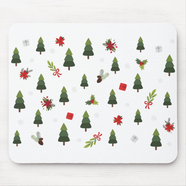 Tapis De Souris Noël Fête d'hiver présente Festive (Devant)