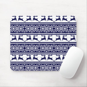 Tapis De Souris Noël, Folklore scandinave bleu et blanc