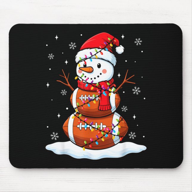 Tapis De Souris Noël Football Bonhomme de Neige Enfants Football N (Devant)