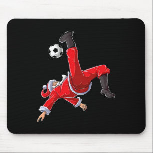 Tapis De Souris Noël Football Santa Drôle Coup de Vélo