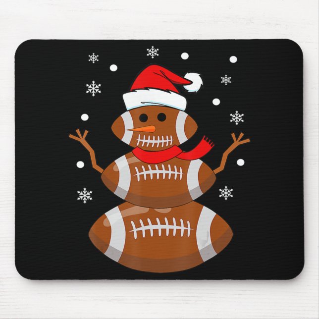Tapis De Souris Noël Football Snowman Kids Football Noël (Devant)
