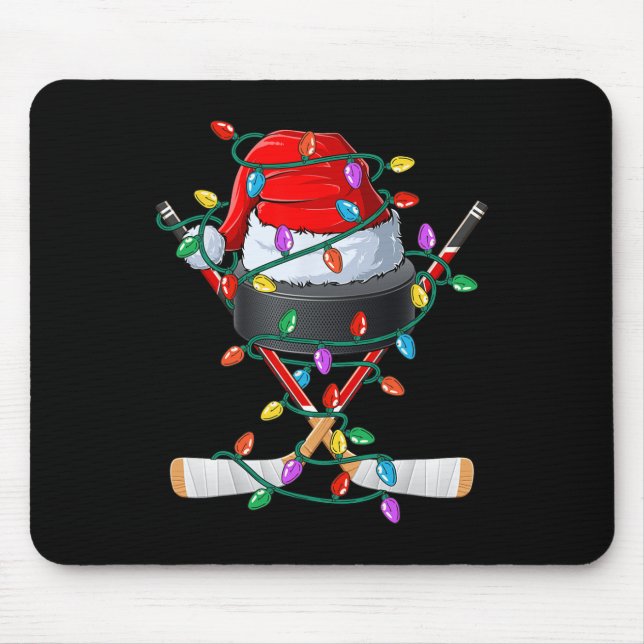 Tapis De Souris Noël Hockey Noël Père Noël Sports Casquette Ball K (Devant)