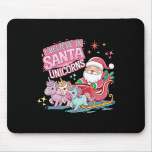 Tapis De Souris Noël Je Crois En Santa Et Licornes Drôle Xm