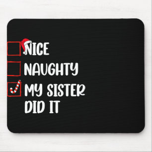 Tapis De Souris Noël Jolie Soeur Fille L'A Fait Noël Famille B