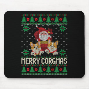 Tapis De Souris Noël laid Joyeux Corgmas Corgi Chien Noël T